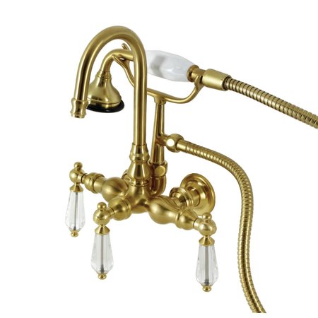 AQUA VINTAGE Wall Mount Clawfoot Tub Faucet, Brushed Brass AE7T7WLL
